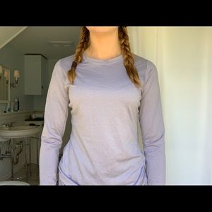 REI Long sleeve T lavender and black duo